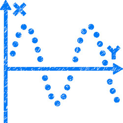 Sine plot grainy texture icon vector
