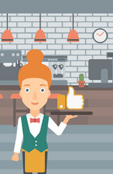 Waitress with like button vector