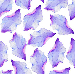 Watercolor seamless pattern with purple flower vector