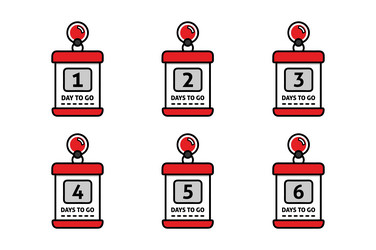 a set of countdown timer icon vector image