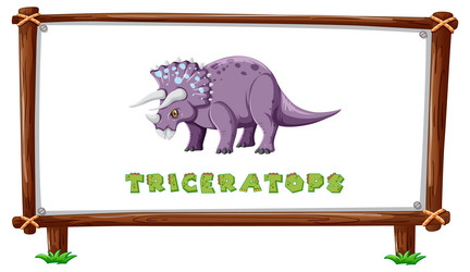 Frame template with dinosaurs and text vector