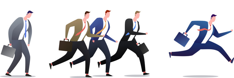 running group business men in motion people vector