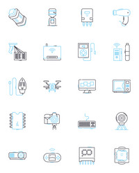 Smartphs linear icons set mobile device vector
