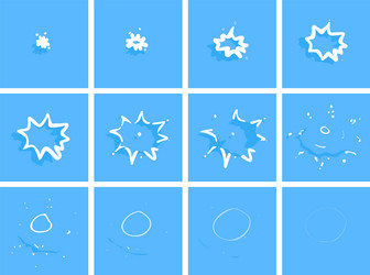water drop splash animation frames effect vector image