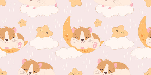 hamster seamless pattern vector