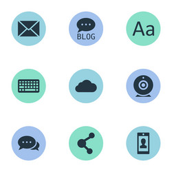 set of simple user icons vector image