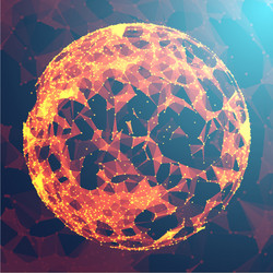 abstract 3d illuminated distorted mesh sphere vector image
