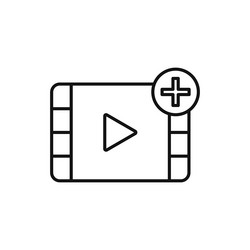 add video icon simple thin line vector image