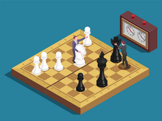 chessboard isometric composition vector