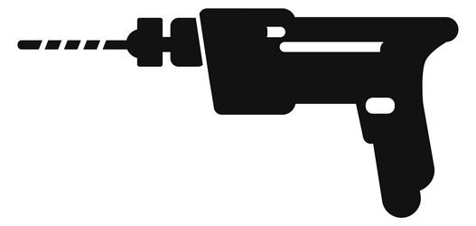 Electric drill icon construction tool black vector