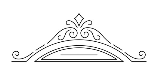 line curl element modern decorative linear vector image