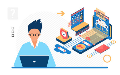 machine learning database solving issues system vector image