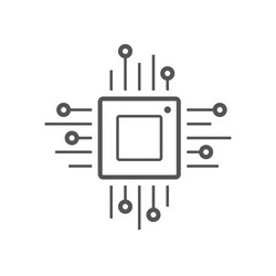 Microchip Icon - CPU Symbol vector image