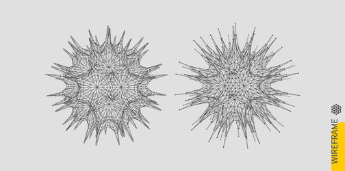 sphere with connected lines and dots abstract vector