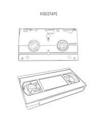 Videocassette vhs tape Royalty Free Vector Image