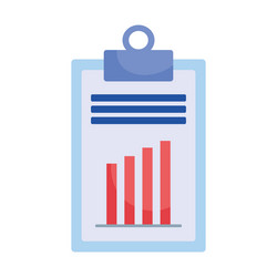 clipboard with statistics bars document vector image