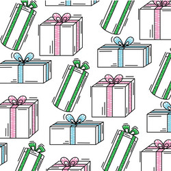 colored present icons pattern background vector image