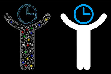 Flare mesh wire frame time manager icon with vector