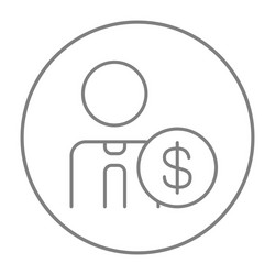 Man with dollar sign line icon vector