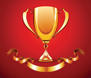 Golden trophy Royalty Free Vector Image - VectorStock