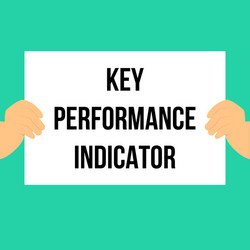 man showing paper key performance indicator vector