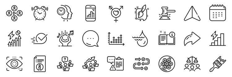 manual time management and graph phone line icons vector image