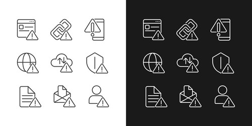 Network connect issues pixel perfect linear icons vector