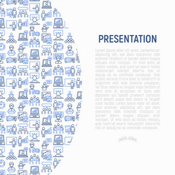 presentation concept with thin line icons vector image