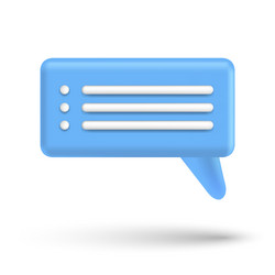 speech bubble 3d box chat button message talk vector