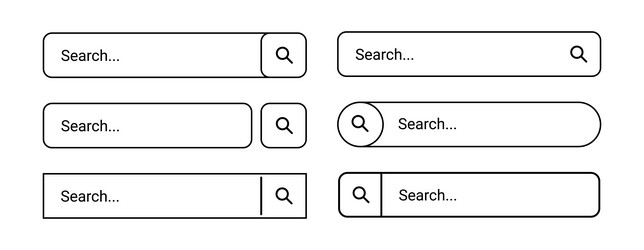 ui search boxes template navigation bar icons vector image