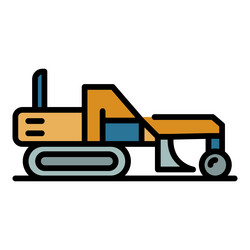 work grader machine icon color outline vector image
