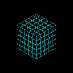 abstract 3d cube from cubes isometric projection vector image