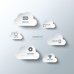 cloud computing background with web icons social vector image