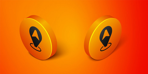 Isometric map pointer with taxi car icon isolated vector