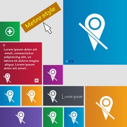 map pointer icon sign metro style buttons modern vector image