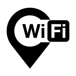 Pointer and wifi logo icon map internet vector