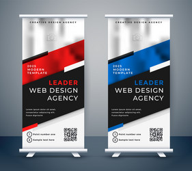 Roll-Up Standee Template for Business vector image