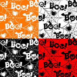 set seamless pattern with text boo spider web vector image