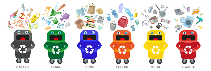 Waste sorting management concept separation vector