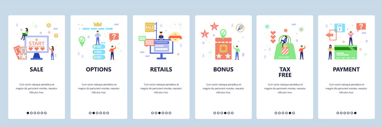 Website and mobile app onboarding screens vector