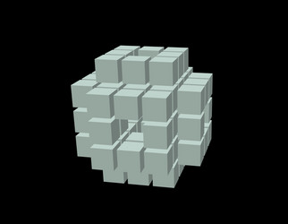 abstract 3d cube from cubes isolated on black vector image