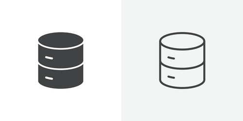 database icon flat and simple set design vector image