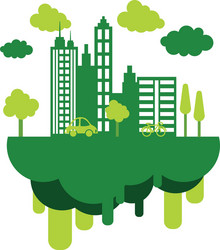 Eco green city vector