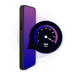 Internet download and upload speed test gauge vector