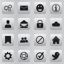 set of 16 editable internet icons includes vector image