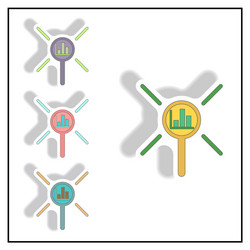 statistic bar graph under magnifier vector image