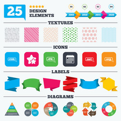 top-level domains signs com eu net and org vector image