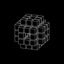 abstract 3d cube from cubes dimetric projection vector image