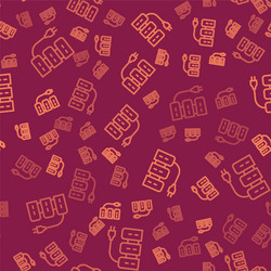 brown line server icon isolated seamless pattern vector image