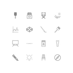 creative process and design linear thin icons set vector image